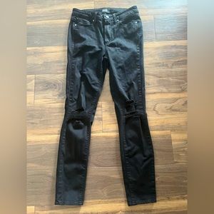 Skinny black ripped Paige Jeans!